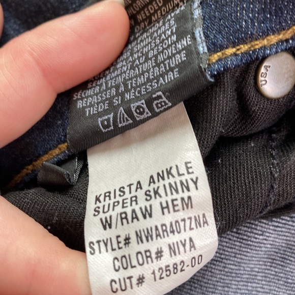 Hudson Krista Ankle Super Skinny Raw Hem Dark Wash Niya Jeans Denim Size 28 - Picture 8 of 13
